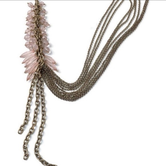 Lia Sophia Vintage Antique Gold Tone Blushing Pink Resin Necklace NWT - Picture 13 of 14